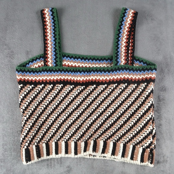 Veronica Beard Womens Livina Knit Cotton Crop Tank Top Brown Medium - Picture 3 of 13